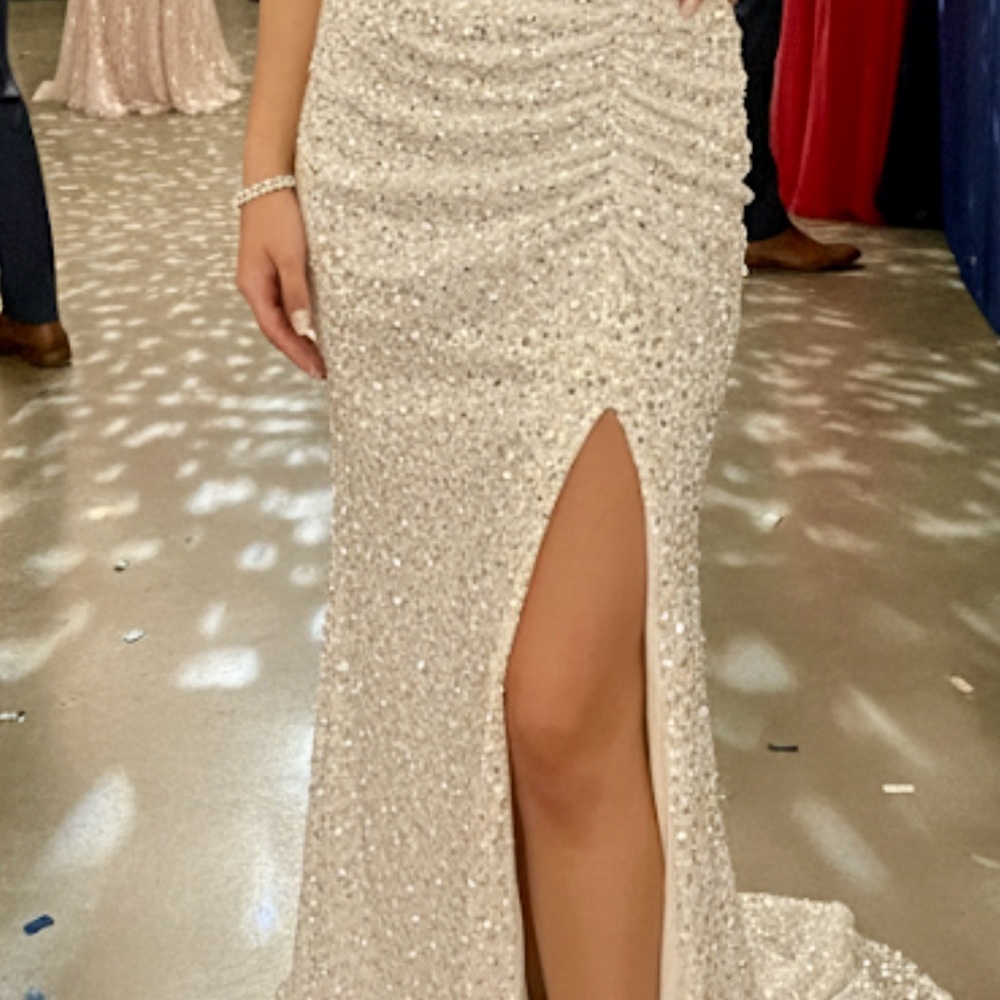 White Sequin Gown size 16